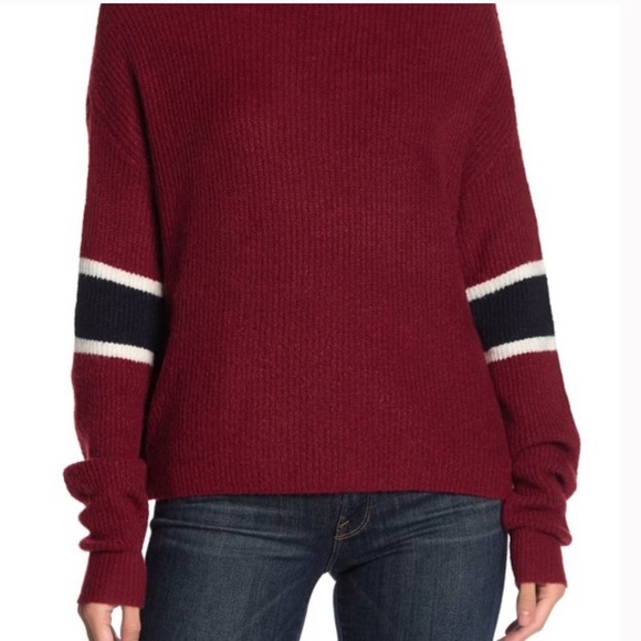 John + Jenn | Burgundy Mock Neck Sweater | Medium - Picture 2 of 9